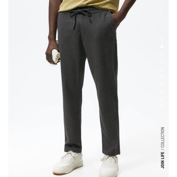 ZARA MEN’S JOGGER WAIST FLANNEL PANT - Picture 2 of 8